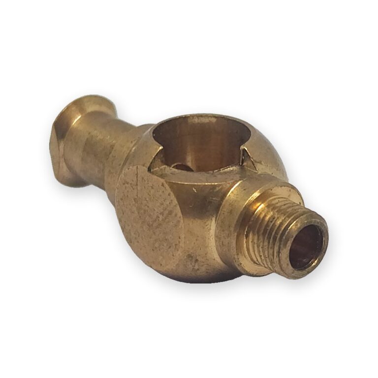 Brass cross-drilled fitting – precision machined component, OM BSA Enterprises
